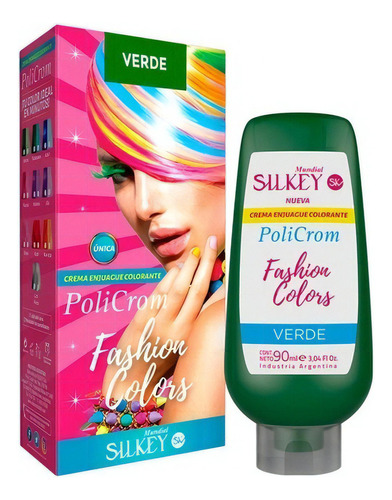  Policrom Fashion Colors Silkey Crema Enjuague Colorantex90ml Tono Turquesa