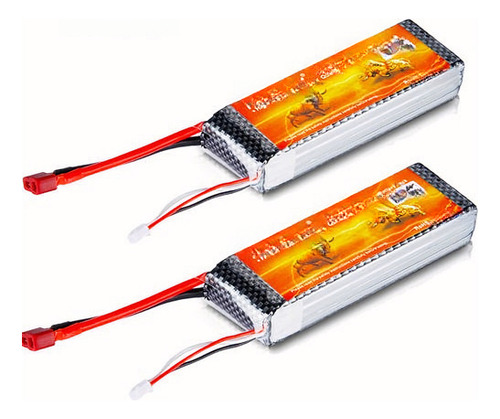 2pcs 7.4v 6200mah 2s2p 40 C Rc Lipo Batería Con Conector T P