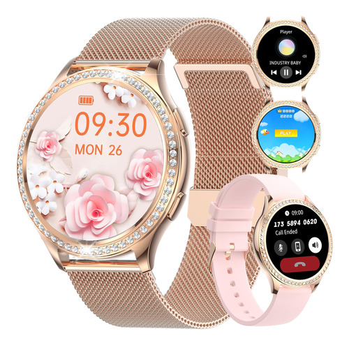 Dvtlfrj Fashion Diamond Smart Watch For Women 1.32  2gtly