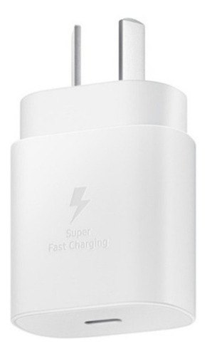 Imagen 1 de 3 de Cargador Adaptador Samsung 25w Sin cable (carga rapida) blanco