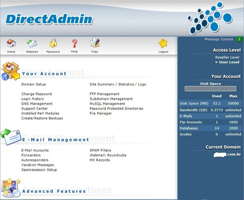 Imagem 1 de 1 de Hospedagem De Site Anual