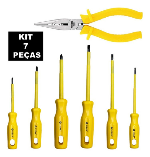 Alicate Bico Profissional 6 + Jogo Fenda/philips Isolada