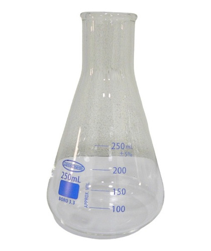 Matraz Erlenmeyer De Vidrio Transparente Graduado 250 Ml