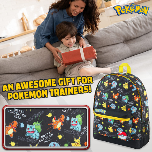 Mochila Escolar Pikachu Eevee Pokeball Para Niños Y Adolesce