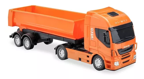 Carreta Brinquedo Miniatura Iveco Hi-way Basculante Caçamba