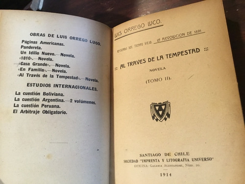 Orrego Luco Al Través De La Tempestad. La Revolución De 1891 (Usado)