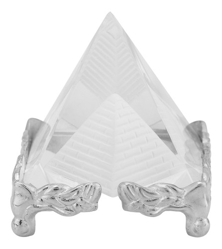 Figura De Cristal Transparente Pirámide De Cuarzo Talla De 