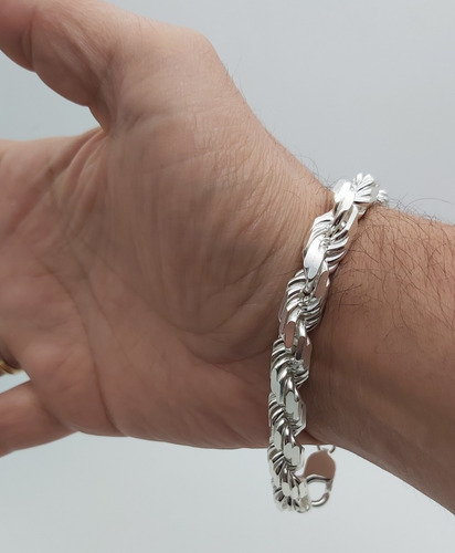 Pulsera Hombre Gruesa Turbillon Plata Ley 925 59,1 Gr.
