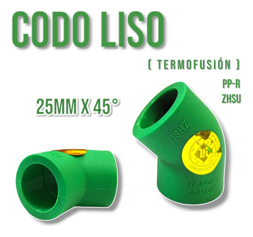 Codo Liso 3/4 X 45 (termofusion) Precio X 5 Unidades) 