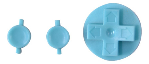 Set Botones Color Celeste Solido Para Game Boy (dmg)
