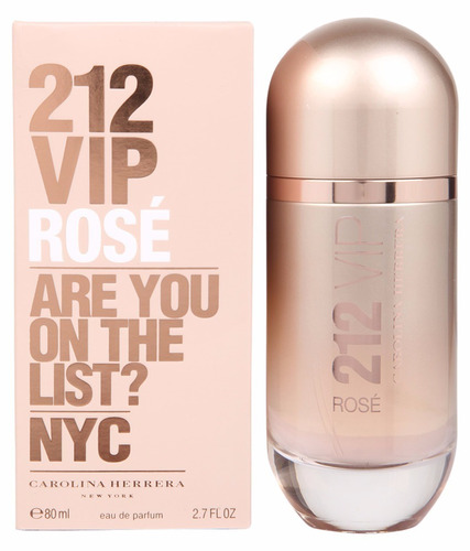 Perfume 212 Vip Rose Carolina Herrera Dama 80ml Original
