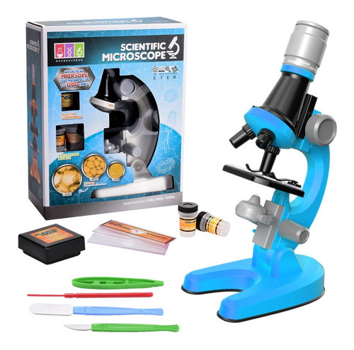 Microscopio Niños Biología Lab Led 1200x Juguete Científico