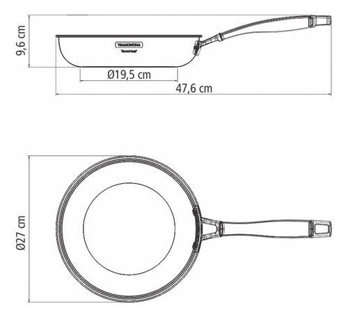 Frigideira Tramontina Grano 62155260 em Aço Inox com Corpo Triplo e Cabo 26 cm 2,2 Litros Prata