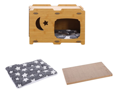 Rascador Estilo Casa Cueva Para Gatos Con 1 Rascador 1 Cojin