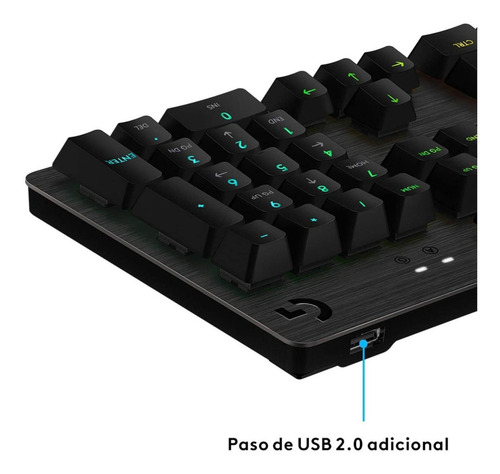 Imagen 3 de 3 de Teclado gamer Logitech Serie G G513 QWERTY GX Brown Tactile español color carbón con luz RGB