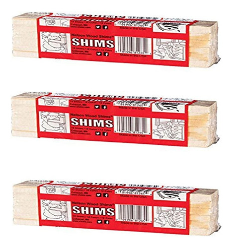 Nelson Wood Shims 8&quot; 12 Pack - Madera Secada Al Horno