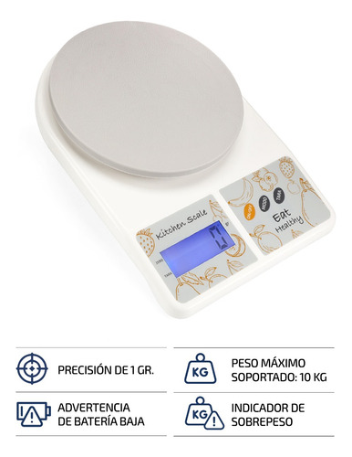 Imagen 3 de 9 de Balanza Electronica Digital Cocina 10 Kilos Alta Precisión