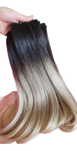 Ombré Hair Loiro 55cm 100g Cabelo Brasileiro Megahair Liso