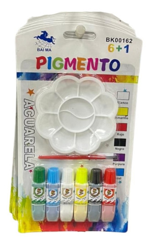 Set De Pinturas Acuarela En Pomo Tubo 6 Colores 12ml C/u