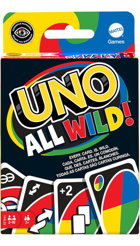 Mattel Games Uno All Wild Card Game Con 112 Cartas, Regalo P