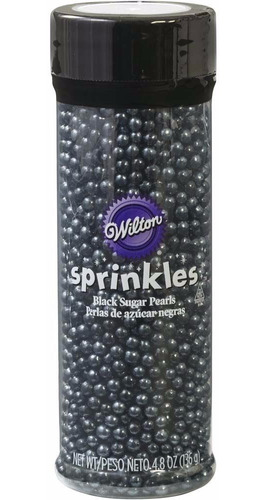 Sprinkles Grageas Perlas Negras Wilton Decoración Cupcakes