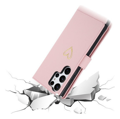 Jing Funda De Piel Tipo Cartera Con Cremallera Para Samsung