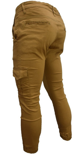 Imagen 2 de 2 de Pantalon Cargo Gabardina Bolsillos Puño Hombre