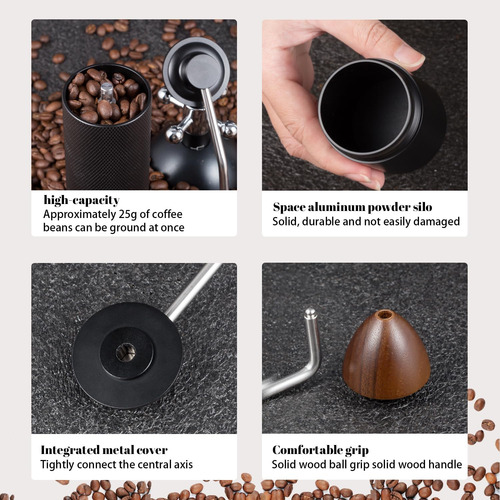 Molino De Café Manual 25 Gramos Acero Inoxidable Mango Mader