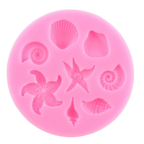 5pcs Molde De Silicona Concha Fondant Resina Estrella De Mar