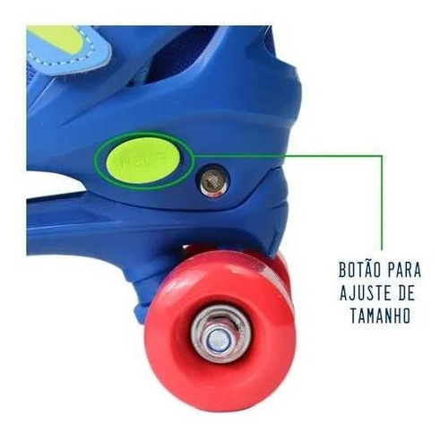 Imagem 7 de 9 de Patins Roller Quad Infantil 4 Rodas + Kit De Proteção