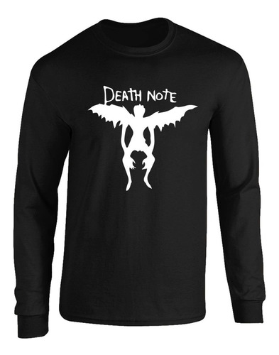 Camibuso Death Note Anime Negro Camiseta Manga Larga 