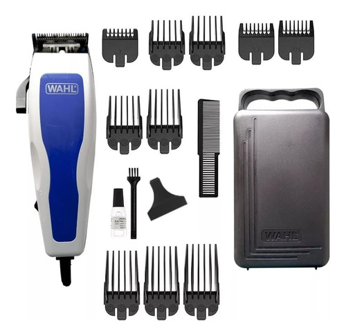 Cortadora De Cabello Wahl 17 Piezas Azul Taper Ajustable Case Y Tijeras
