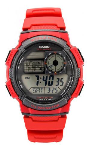 Reloj Para Hombre Casio Ae-1000w-4av Rojo