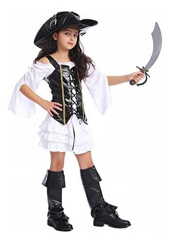 Pgond Lindo Disfraz De Halloween Para Niñas Piratas (14-16 A