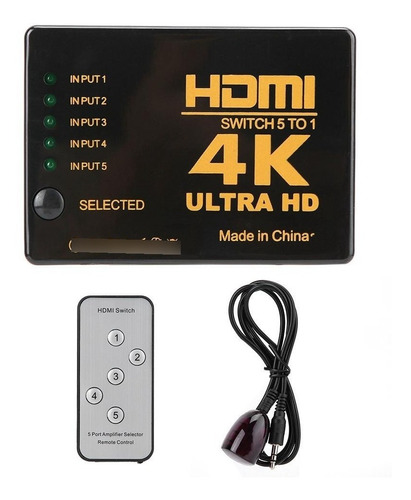 Hdmi Switcher Selector 5 Entradas Full Hd 1080p + 40 Kn 95