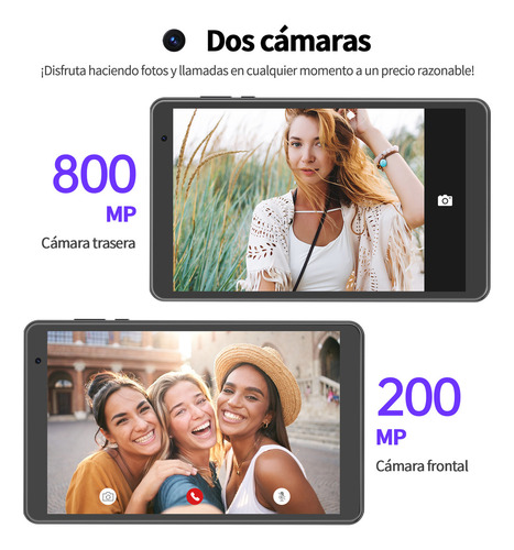 Tablet Pritom 8 pulgadas B8 Android 14 tableta 8gb ram y 64gb rom 5000mah octa core 5G wifi cámara dual tablets con funda