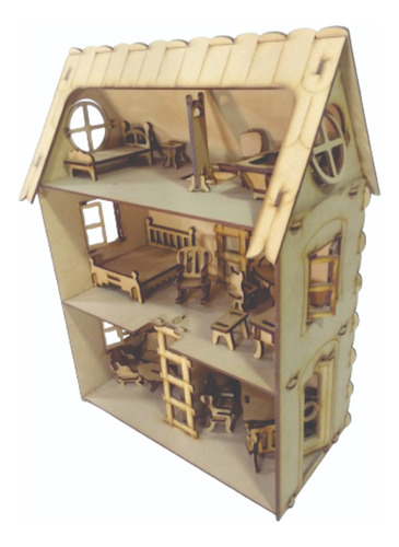 Casita Barbarita +  22 Muebles 5 Mm 71 X 54 X 28 Cm