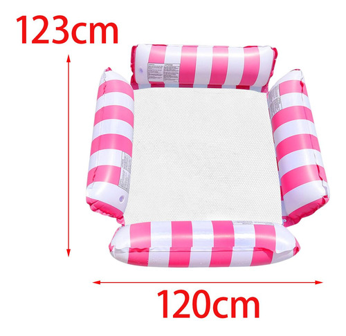 Flotador Lounge Chair Cama Silla Flotante Para Piscina Rosa