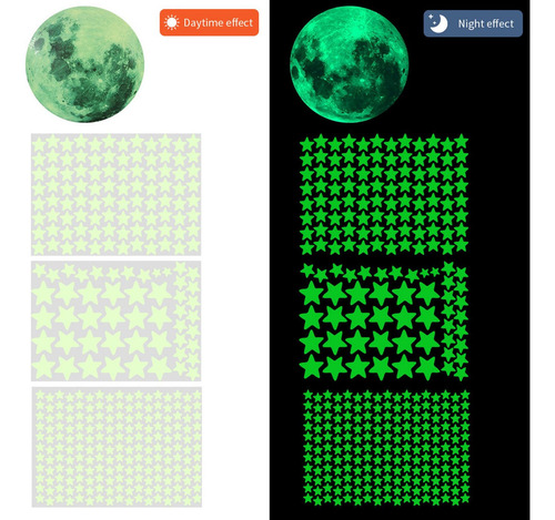 334x Estrellas Que Brillan En La Oscuridad, Pegatinas De