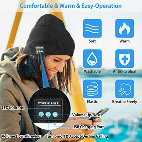 Chapéu De Fone De Ouvido Bluetooth, Boné De Música Com Luvas