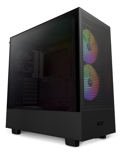 Gabinete Nzxt H5 Flow Rgb Negro Con Vidrio Templado Nnet