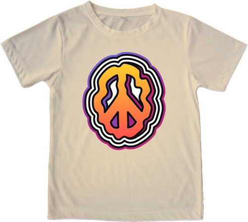 Polera Premium Algodon Organico Hippie Peace And Love Arte