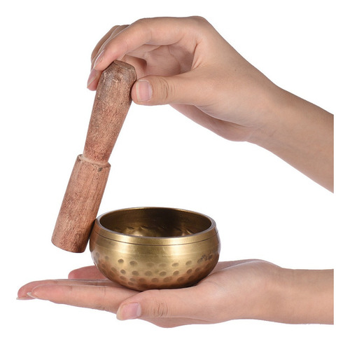 Cuenco De Metal De Campana Tibetana Hecha A Mano De 2.8 PuLG