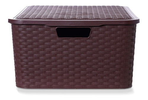 Imagen 2 de 10 de Caja Cajon Organizador Simil Rattan Grande Xl Pack Por 6