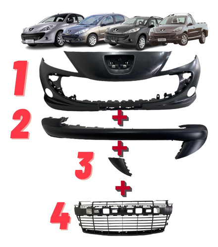 Parachoque Peugeot 207 2008 2009 2010 2011 2012 13 Com Furo