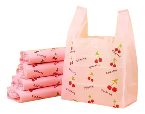 Bolsas De Plástico Color Cereza, Comestibles Rosas, Bolsas D