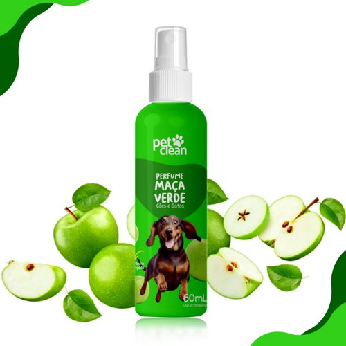 Perfume Para Cachorro E Gato Fragrância Pet Clean 60ml Fragrância Maçã Verde