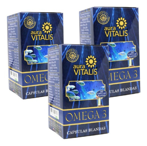 Omega 3 Pack 3 Frascos De 60 Cápsulas C/u 1000 Mg 