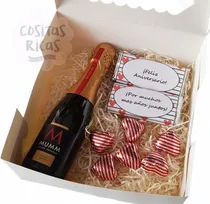 Comprar Box Champagne Chocolates Día De Los Enamorados Personalizado