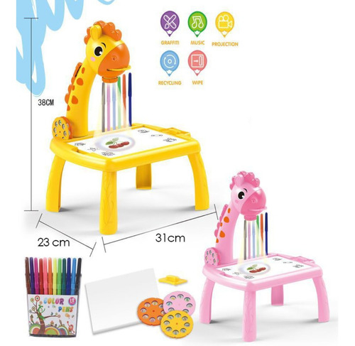 Mesa De Dibujo Didáctica Con Proyector Infantil + Accesorios